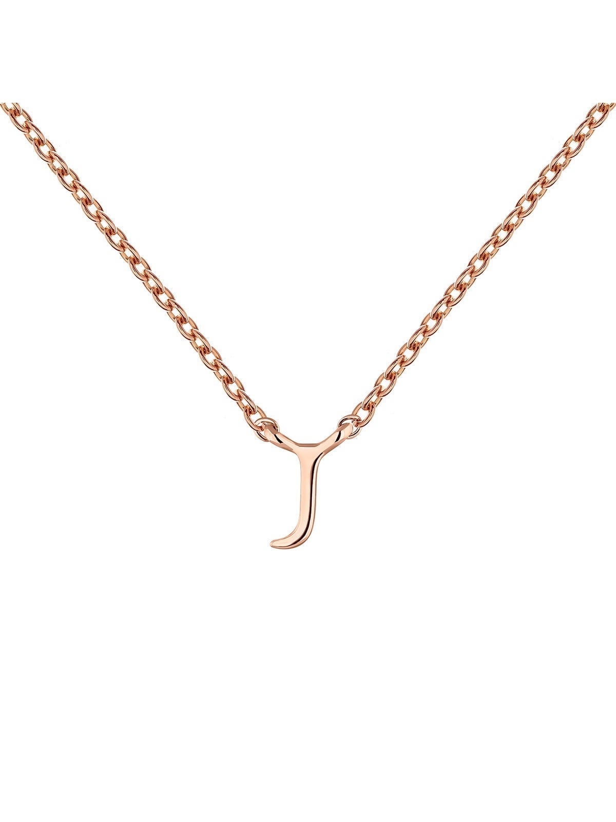 Colgante de oro rosa de 9K con inicial J