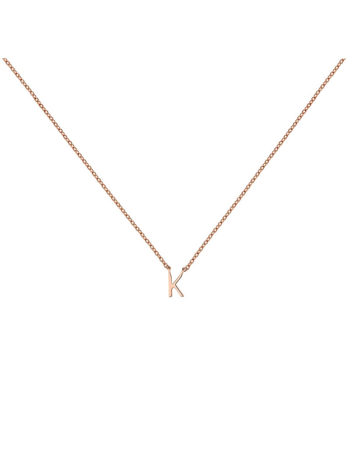 Colgante de oro rosa de 9K con inicial K