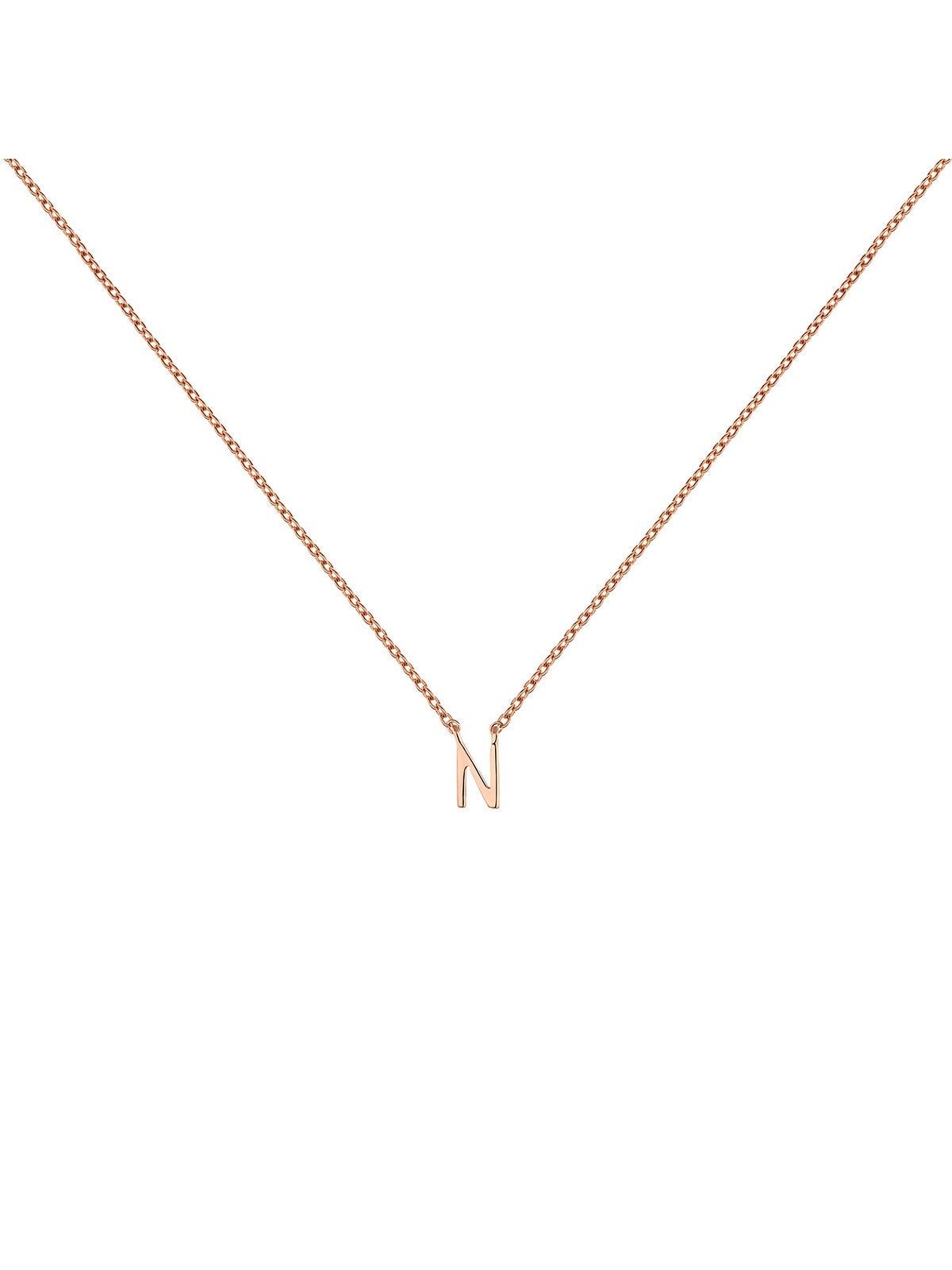 Colgante de oro rosa de 9K con inicial N