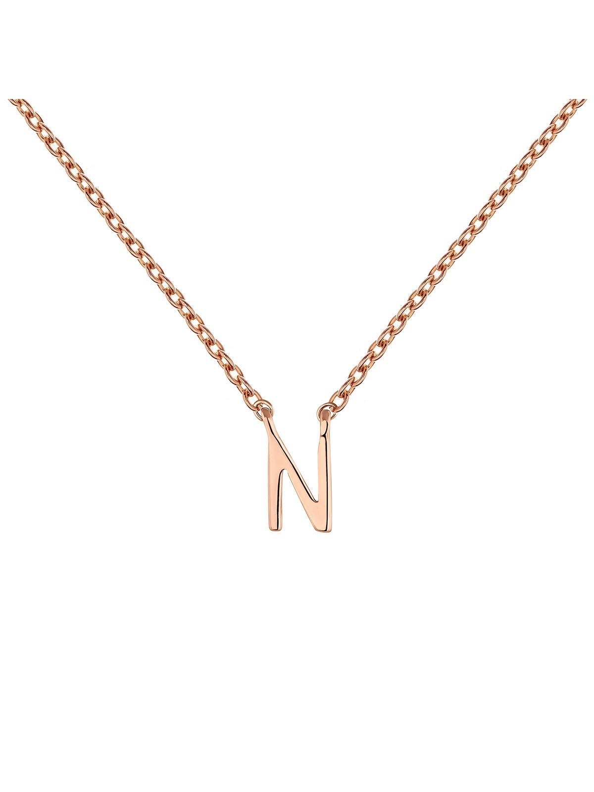Colgante de oro rosa de 9K con inicial N