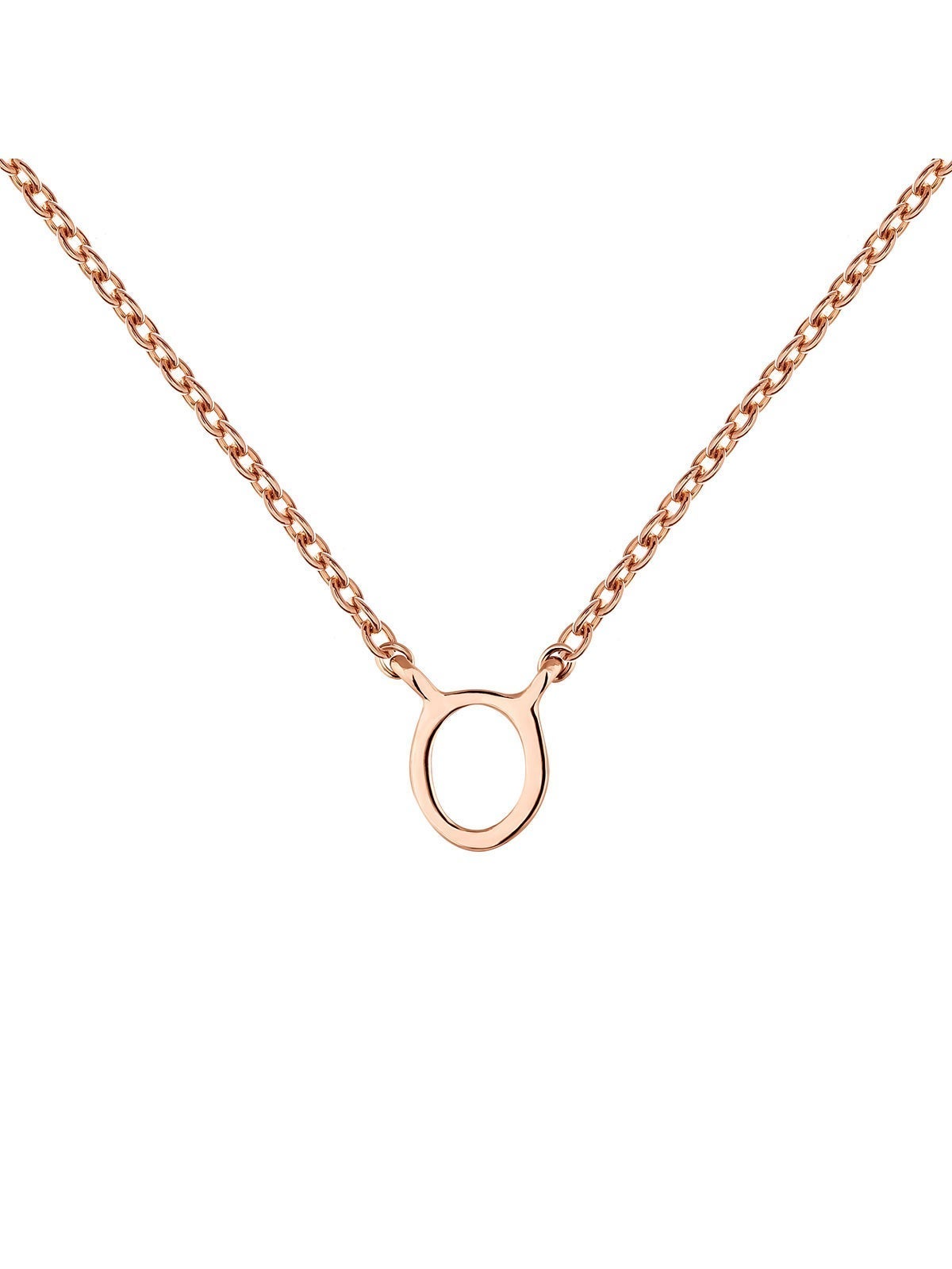 Colgante de oro rosa de 9K con inicial X