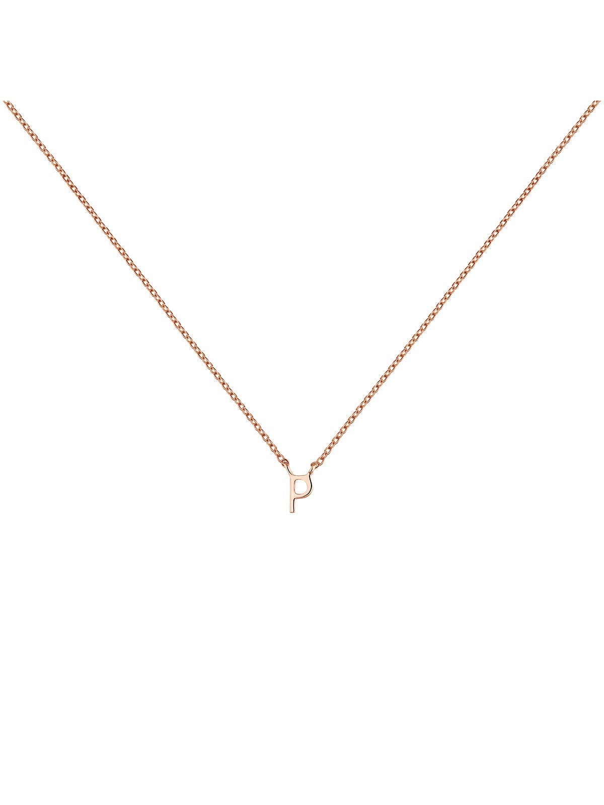 Colgante de oro rosa de 9K con inicial P