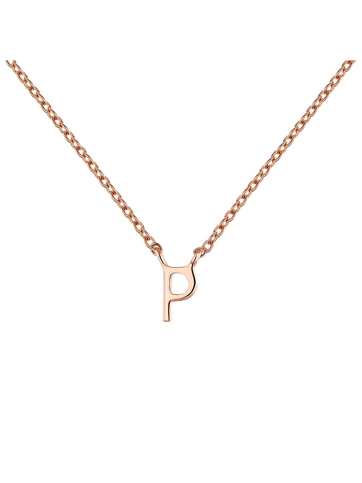 Colgante de oro rosa de 9K con inicial P