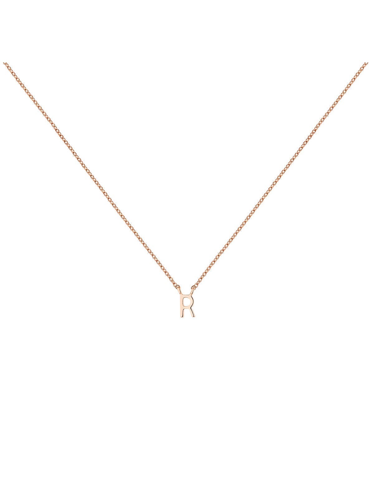 Colgante de oro rosa de 9K con inicial R