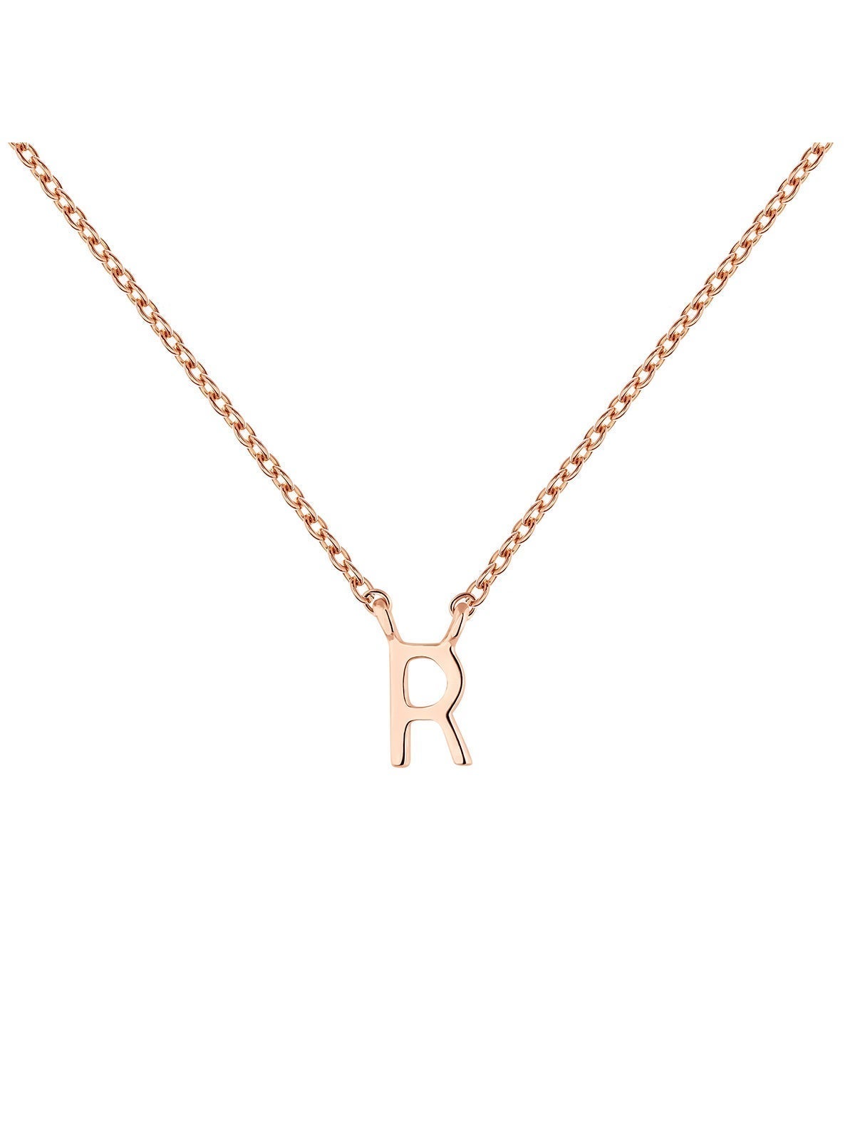 Colgante de oro rosa de 9K con inicial R