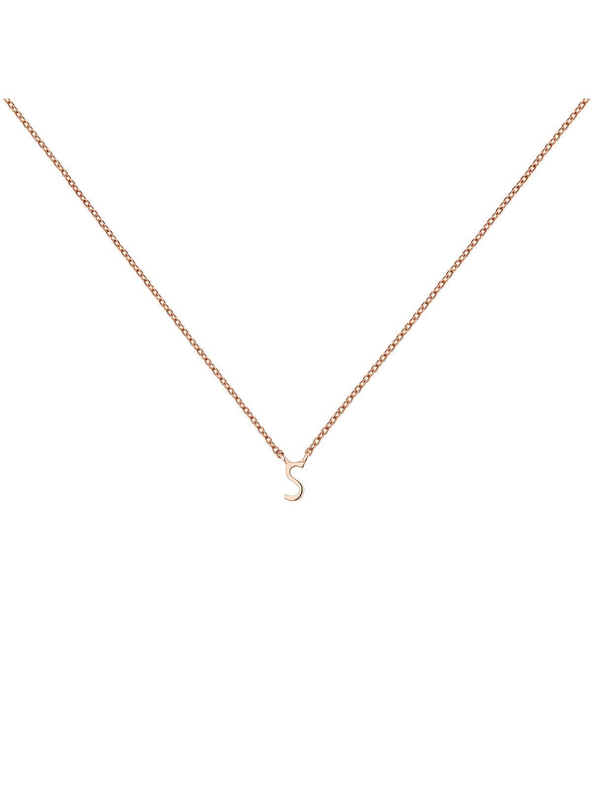 Colgante de oro rosa de 9K con inicial S
