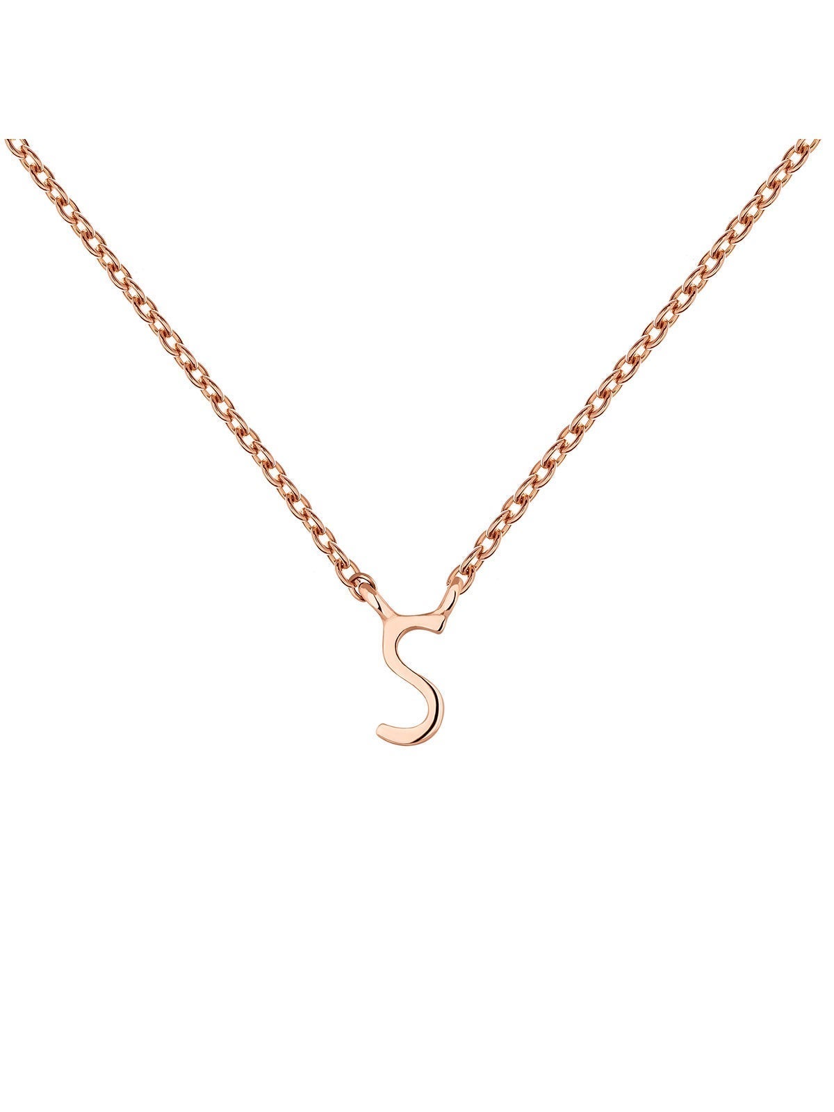 Colgante de oro rosa de 9K con inicial S