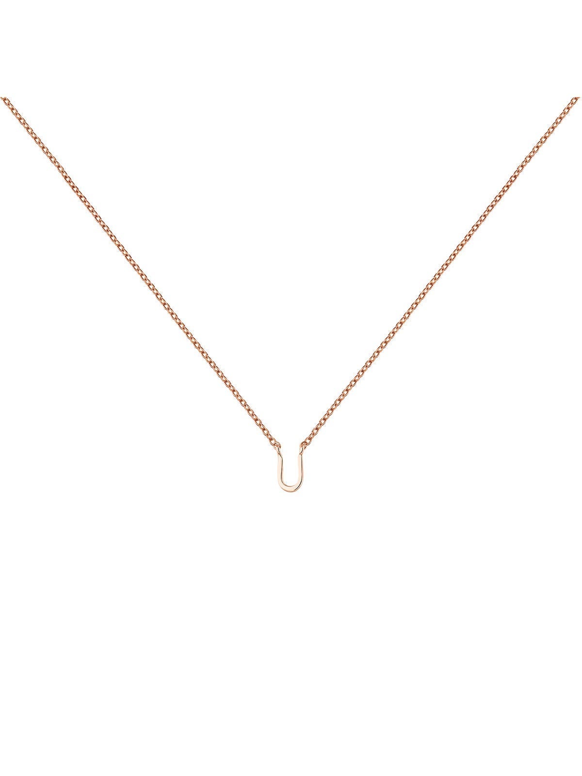 Colgante de oro rosa de 9K con inicial U