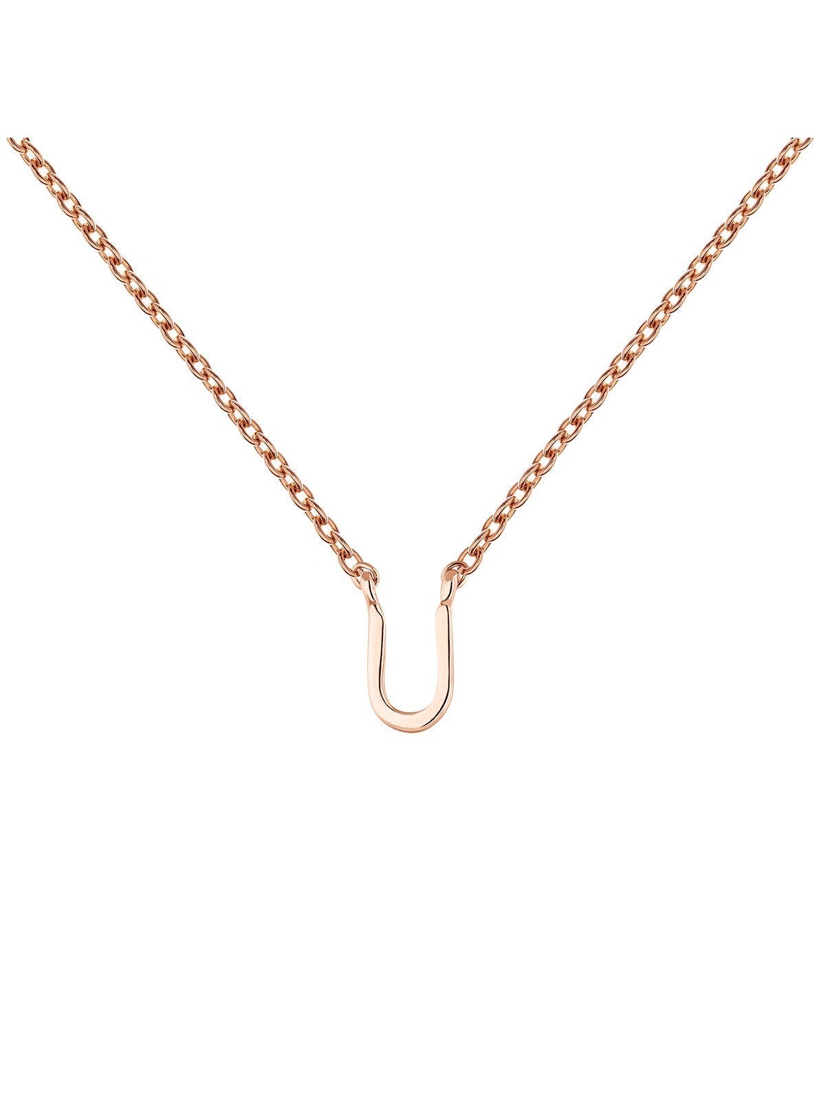Colgante de oro rosa de 9K con inicial U