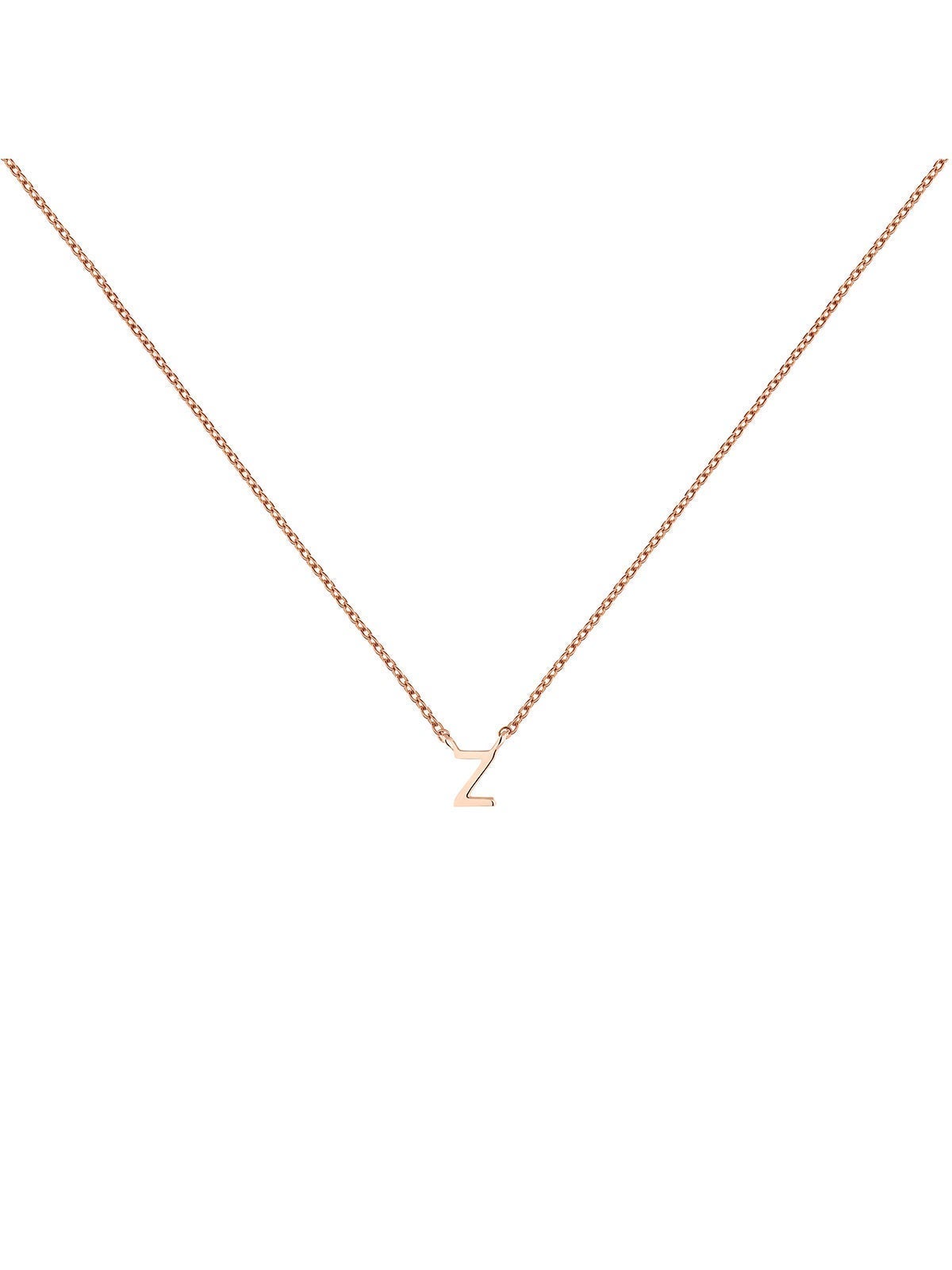Colgante de oro rosa de 9K con inicial Z