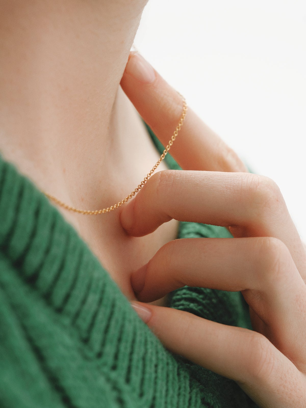 Cadena de plata bañada en oro amarillo de 18K
