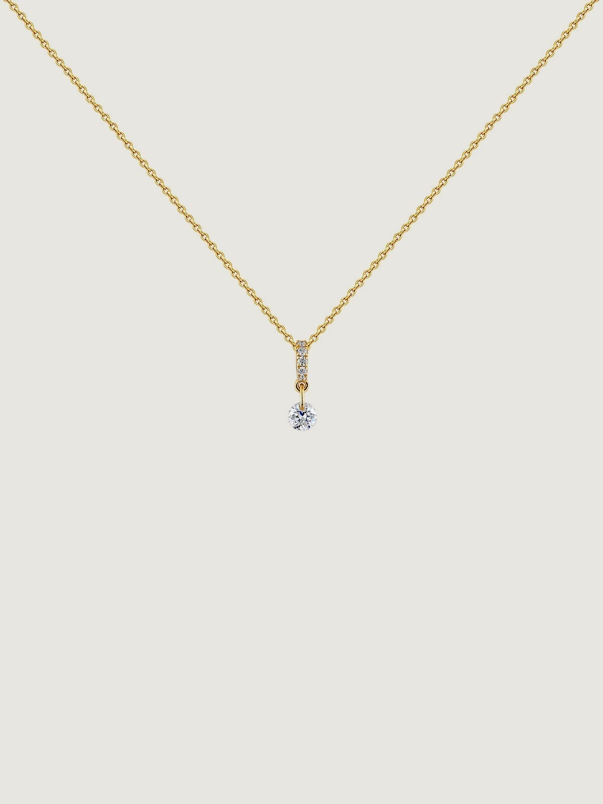 Colgante de oro amarillo de 18K con diamantes 0,098 cts