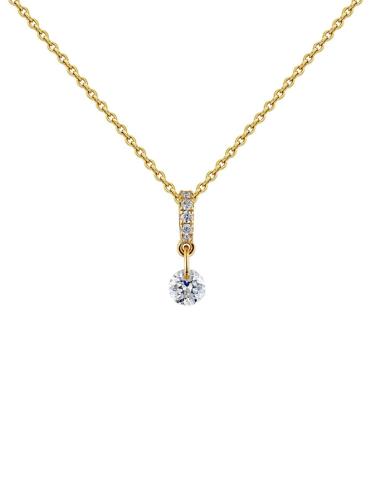 Colgante de oro amarillo de 18K con diamantes 0,098 cts
