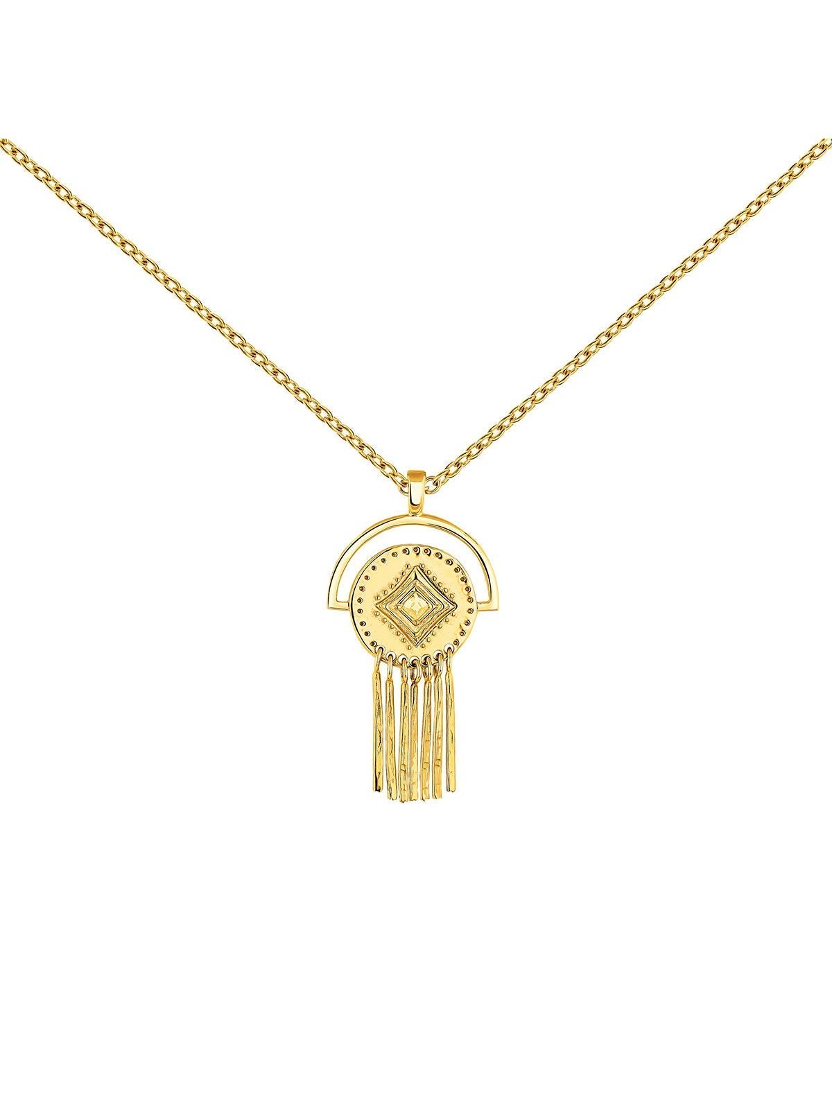 Collar de plata 925 bañada en oro amarillo con motivo étnico