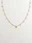 Collar de plata 925 bañada en oro amarillo de 18K con perlas de río y flor de loto