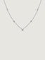 Collar de oro blanco de 9K con diamantes blancos