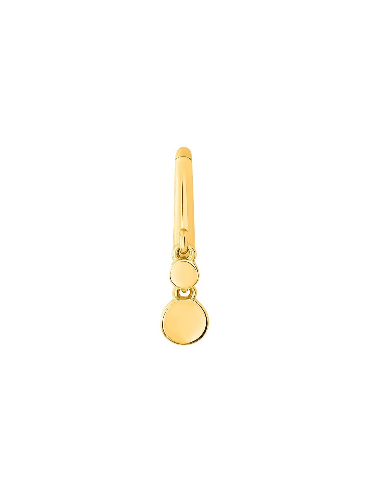 Pendiente individual de aro pequeño de oro amarillo de 9K con esferas