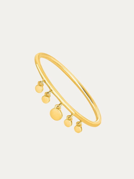 Anillo de oro amarillo de 9K con motivos de circulos