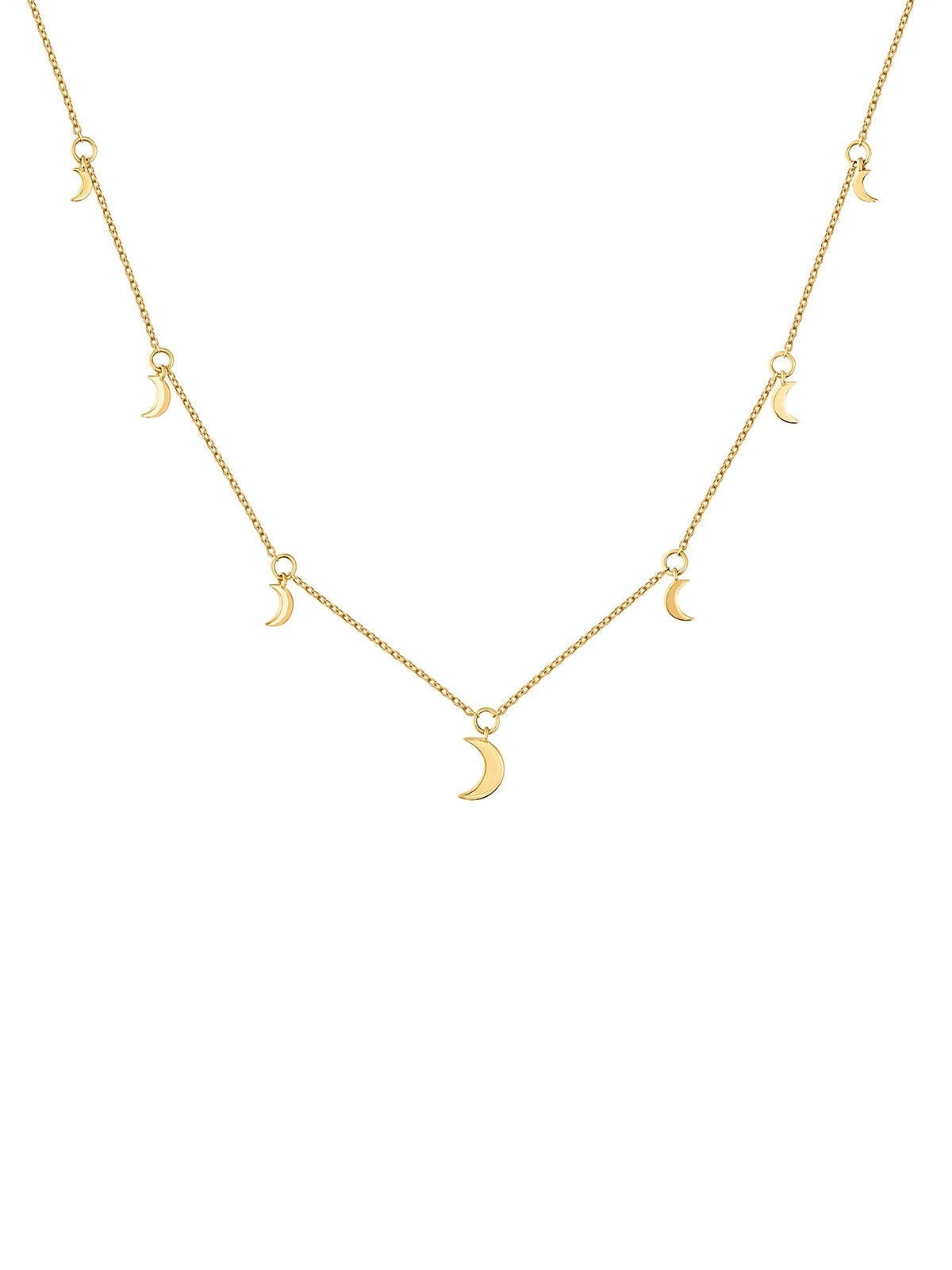 Collar de oro amarillo de 9K con lunas
