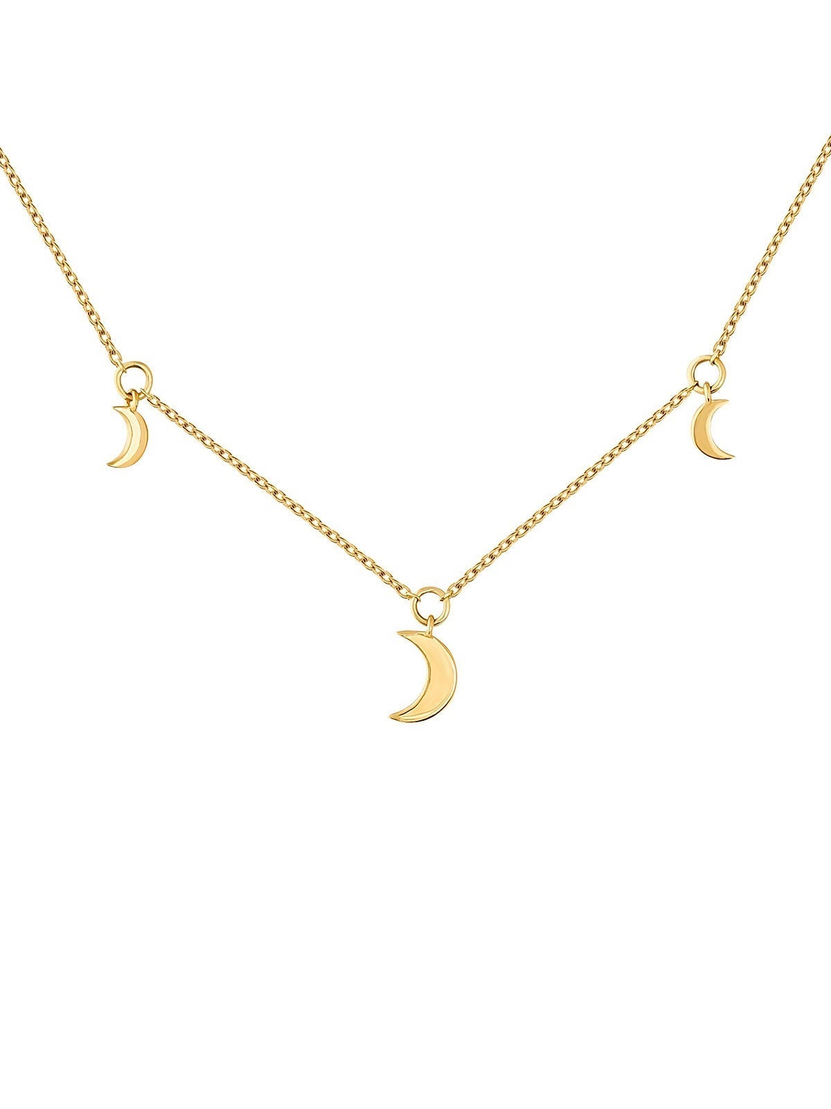 Collar de oro amarillo de 9K con lunas