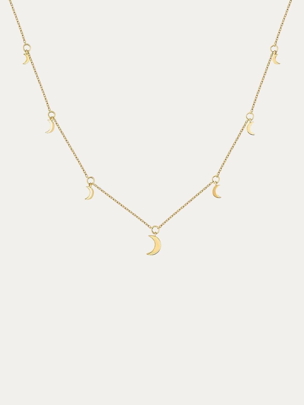 Collar de oro amarillo de 9K con lunas