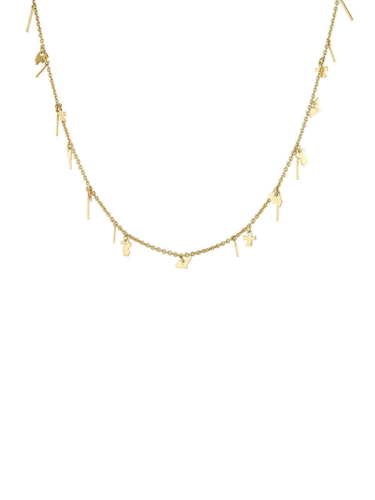Collar con motivos plateados chapado en oro