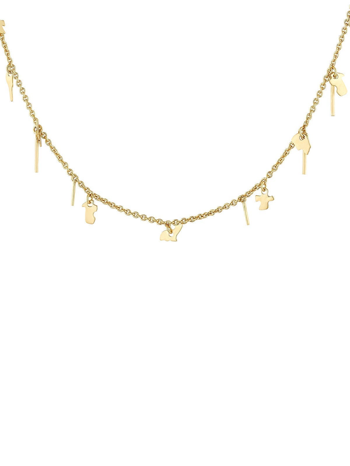 Collar con motivos plateados chapado en oro