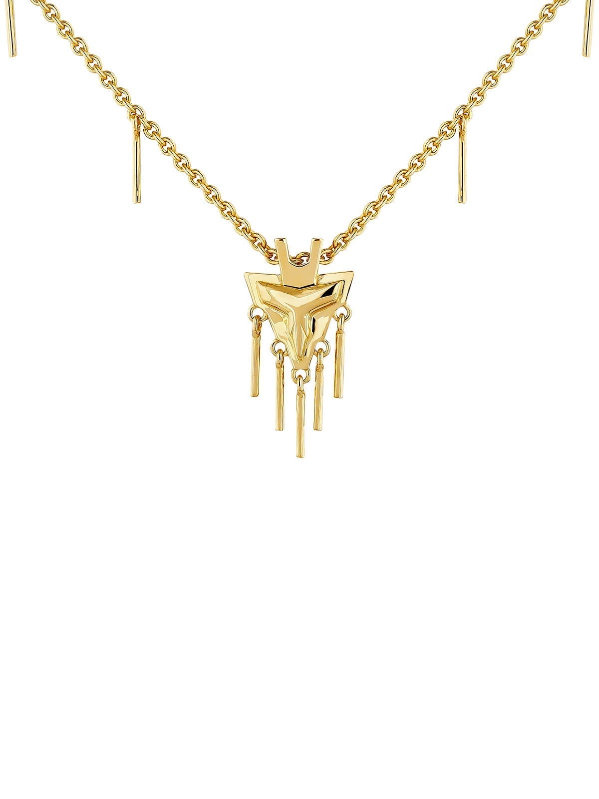 Collar de motivos de fantasía de plata recubierto de oro