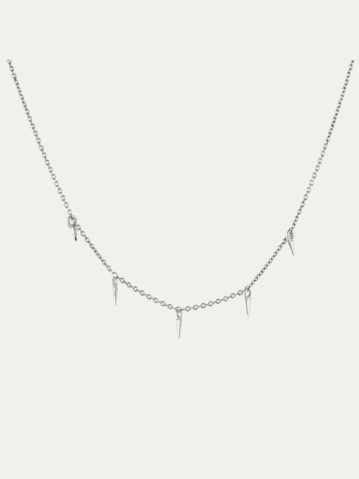 Collar de plata 925 bañada en oro blanco de 18K