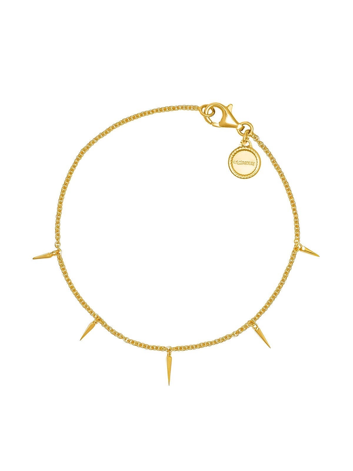 Pulsera en plata 925 recubierta de oro amarillo con motivos de picos