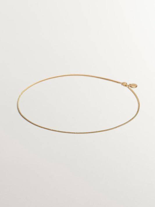 Cadena diamantada de plata 925 bañada en oro amarillo de 18K