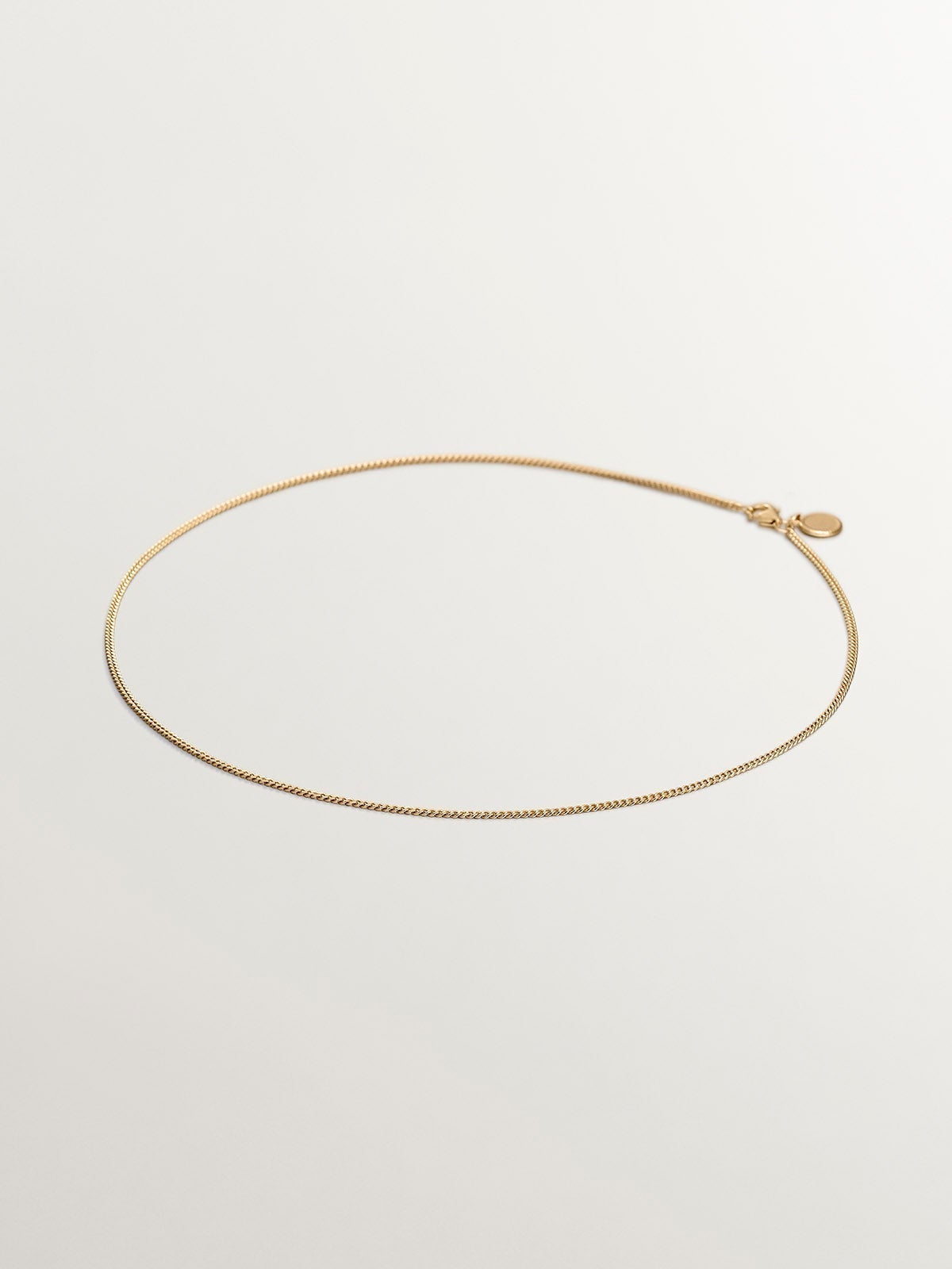 Cadena diamantada de plata 925 bañada en oro amarillo de 18K