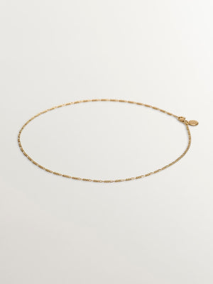 Cadena de plata 925 bañada en oro amarillo de 18K con eslabones fígaro