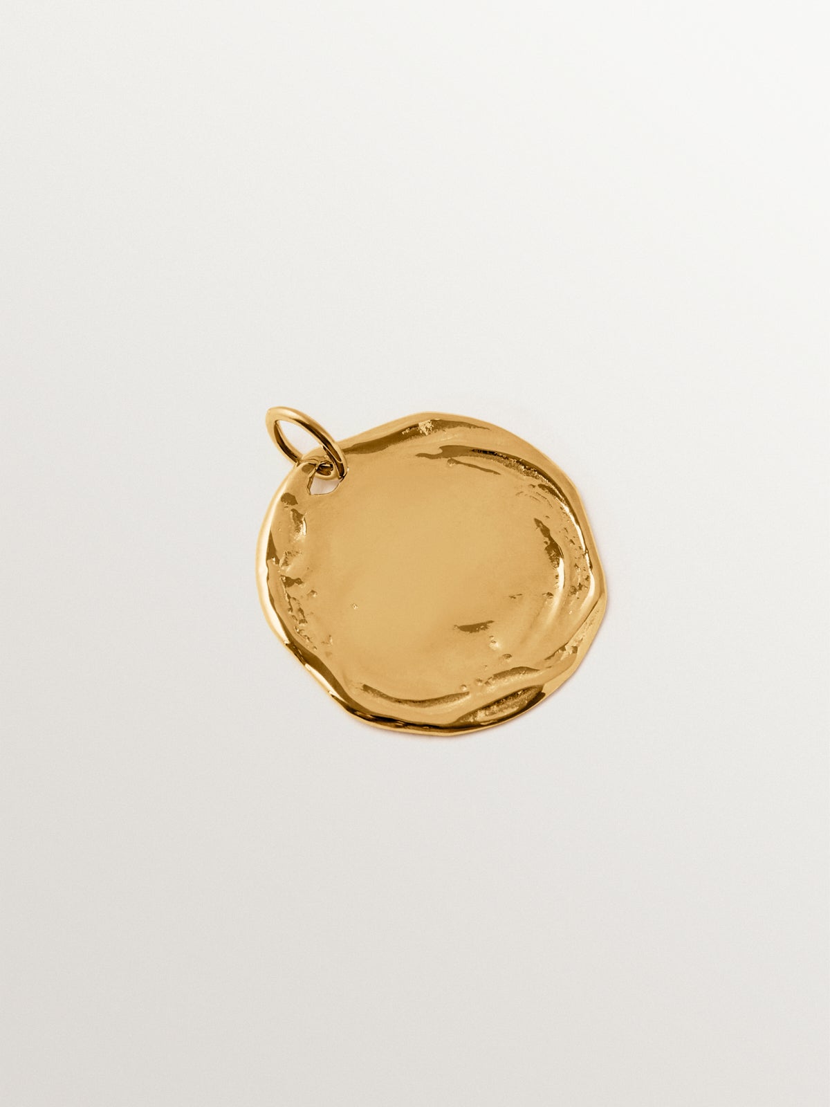 Charm personalizable grande de plata 925 bañada en oro amarillo de 18K