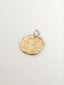 Charm artesanal de plata 925 bañada en oro amarillo de 18K con inicial K