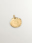 Charm artesanal de plata 925 bañada en oro amarillo de 18K con inicial T