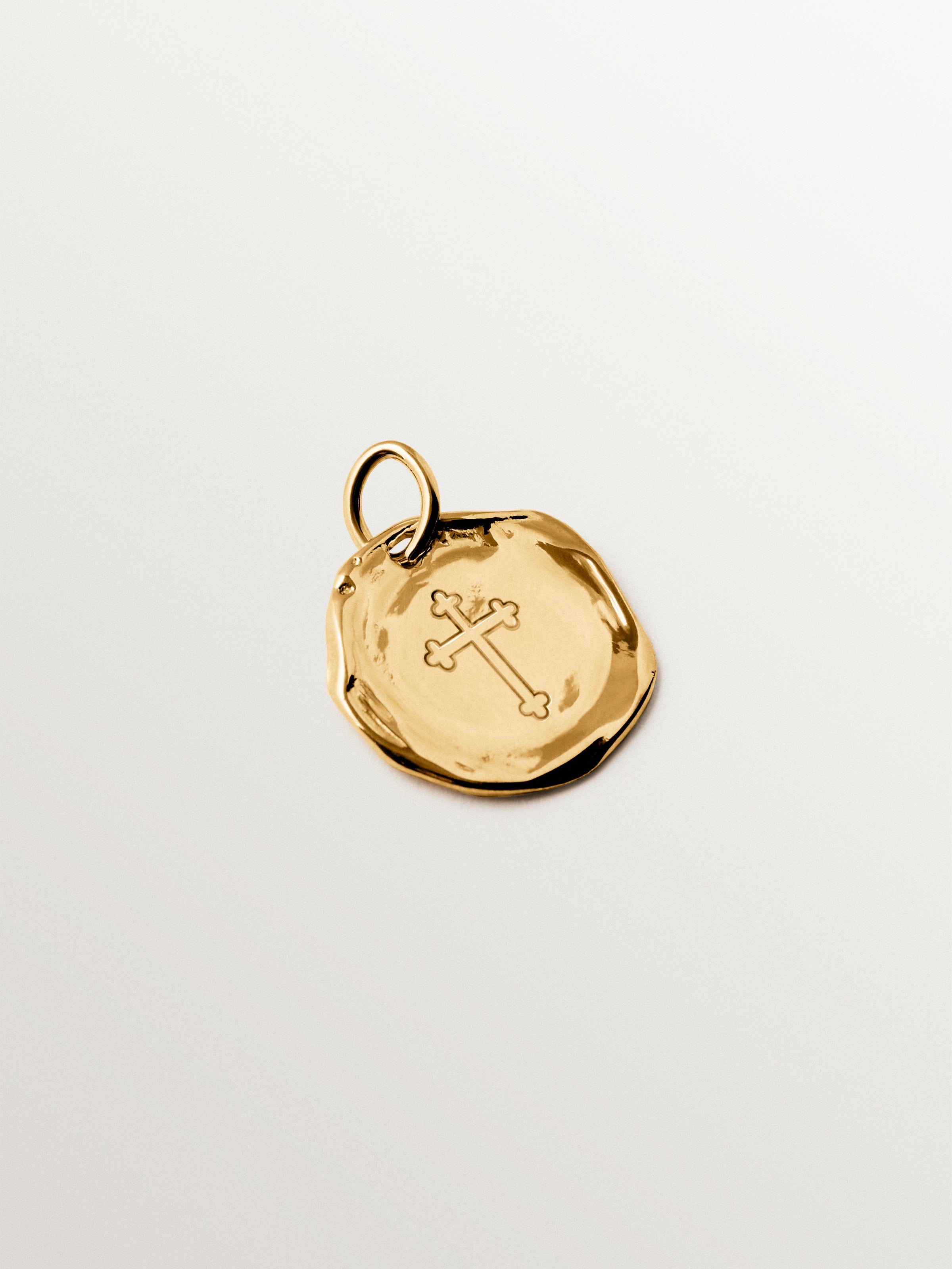 Small customizable charm in 925 silver plated in 18K yellow gold