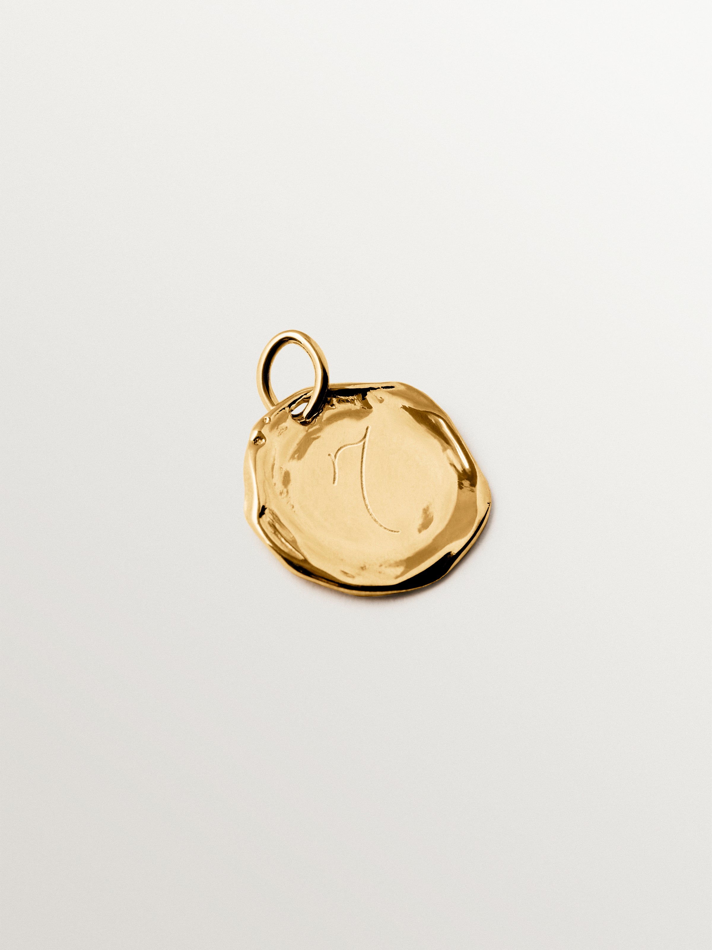 Small customizable charm in 925 silver plated in 18K yellow gold