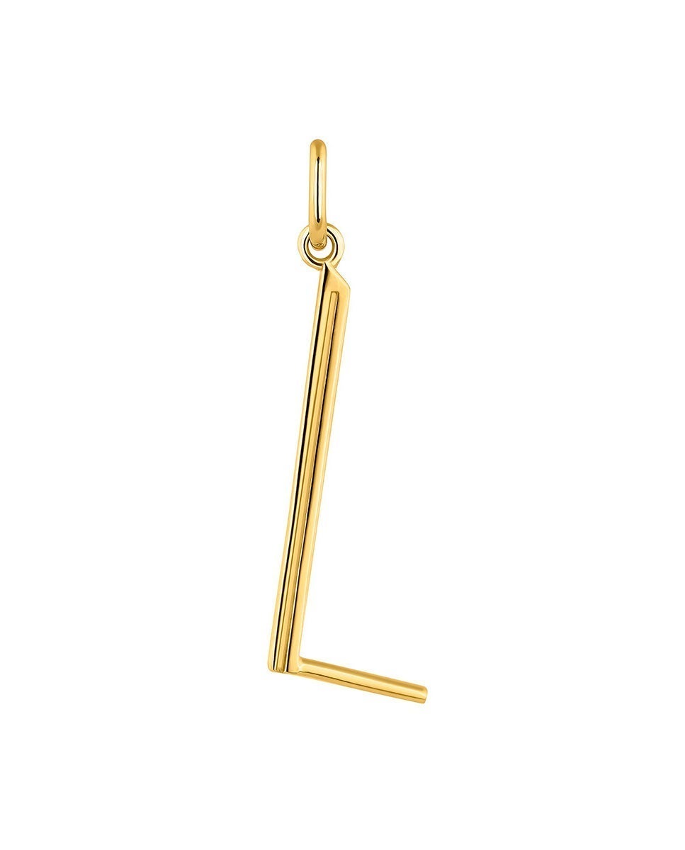 Charm de plata 925 bañada en oro amarillo de 18K con inicial L