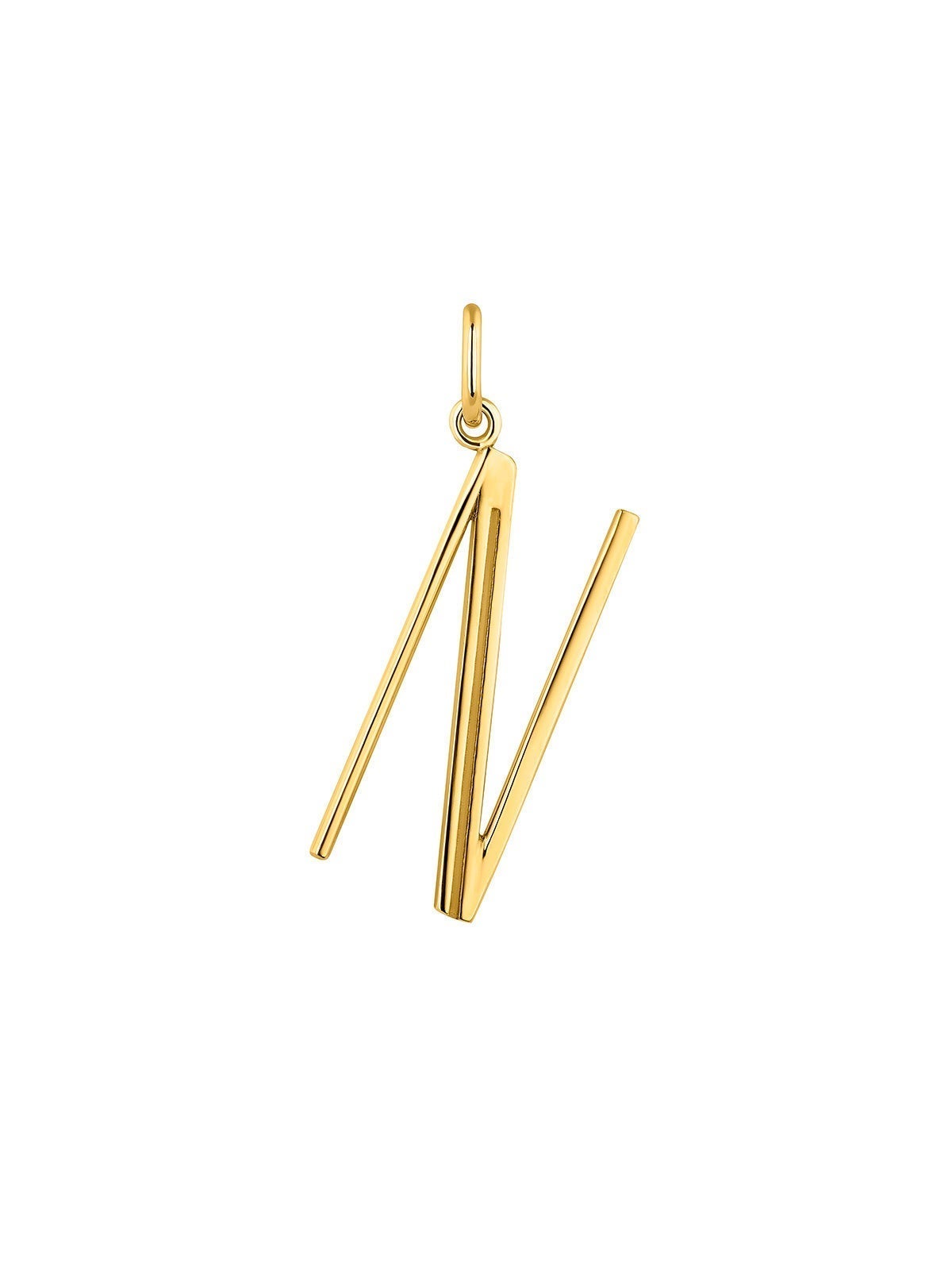 Charm de plata 925 bañada en oro amarillo de 18K con inicial N