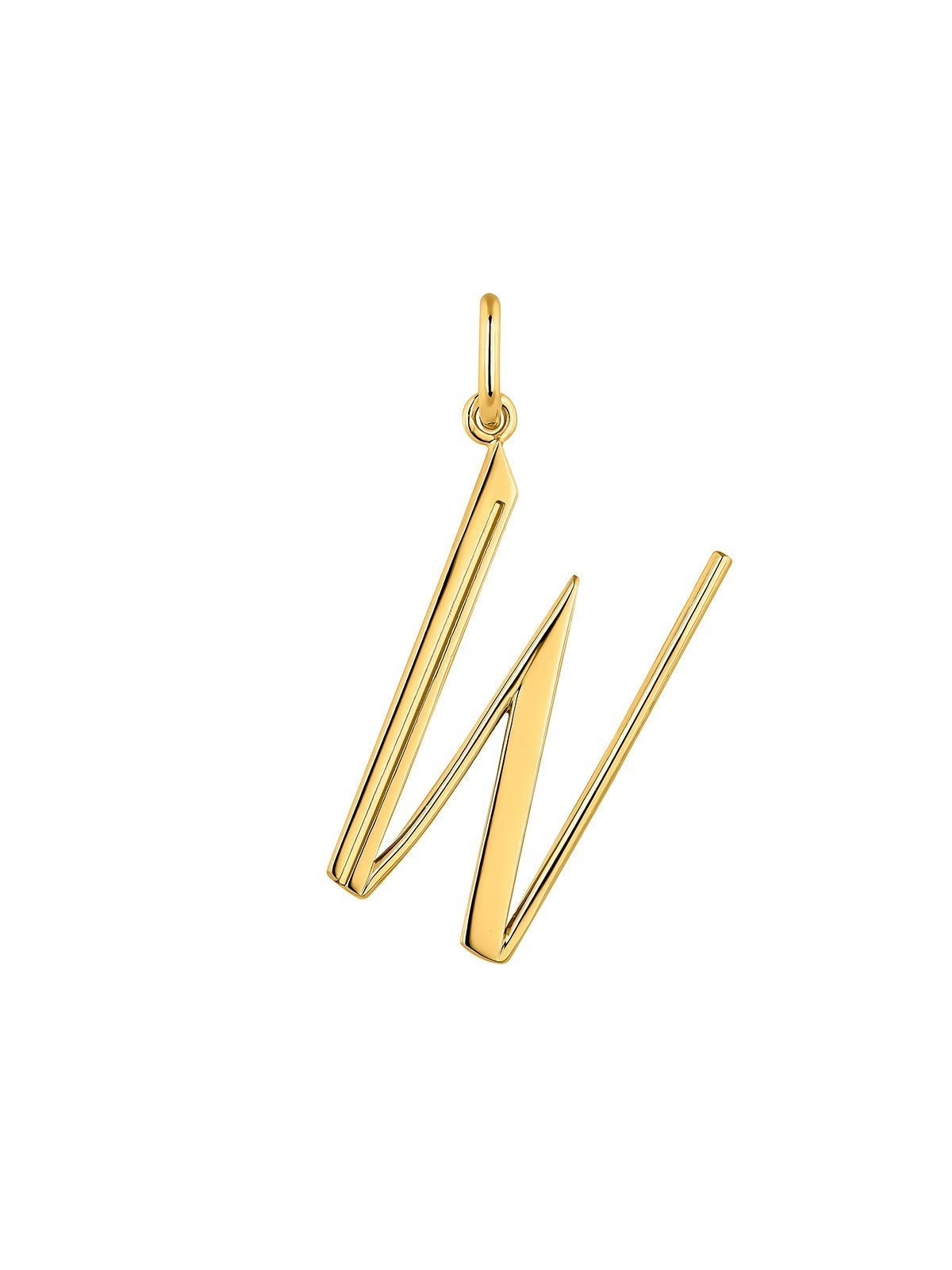 Charm de plata 925 bañada en oro amarillo de 18K con inicial W