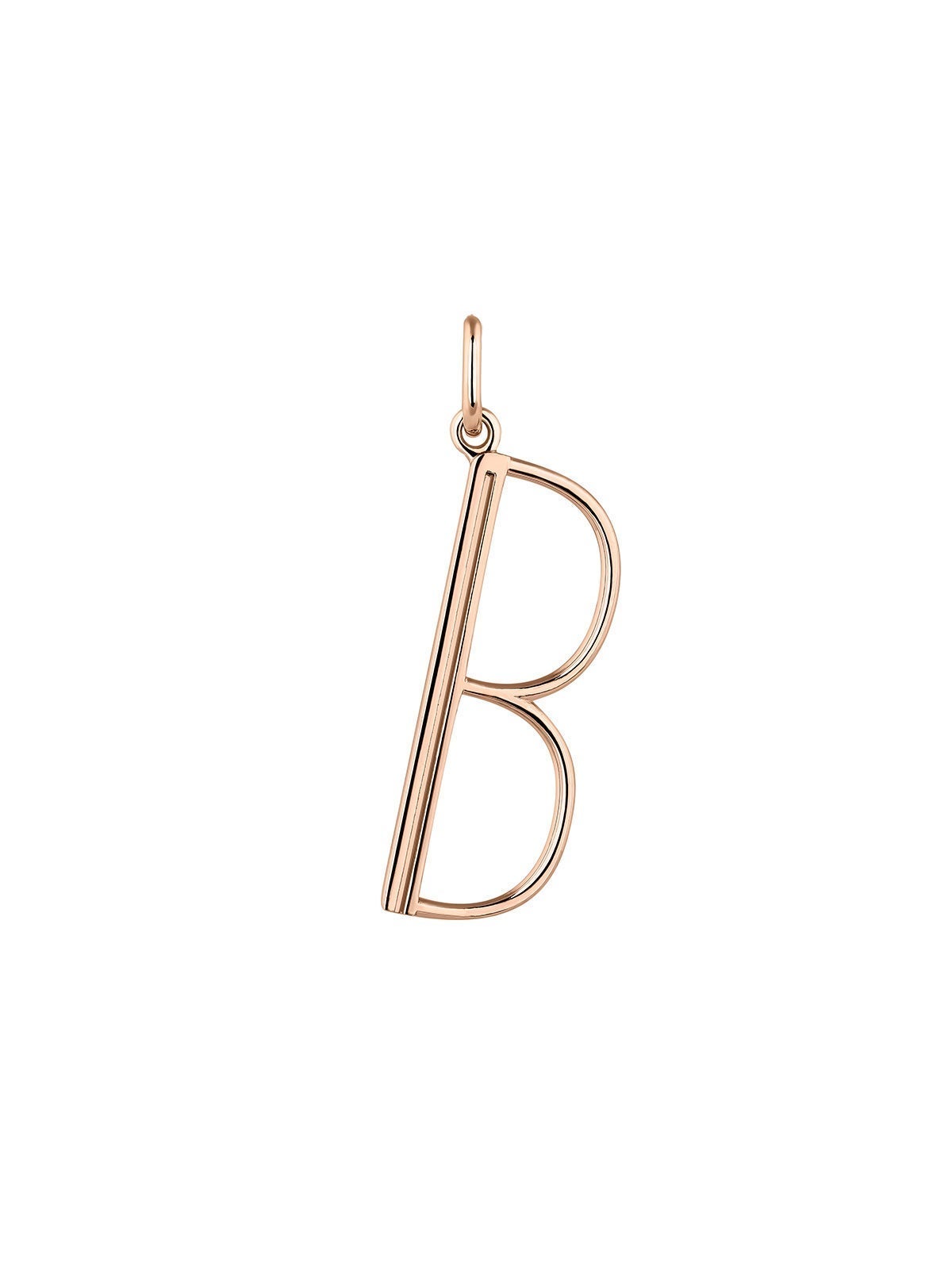 Charm de plata 925 bañada en oro rosa de 18K con inicial B