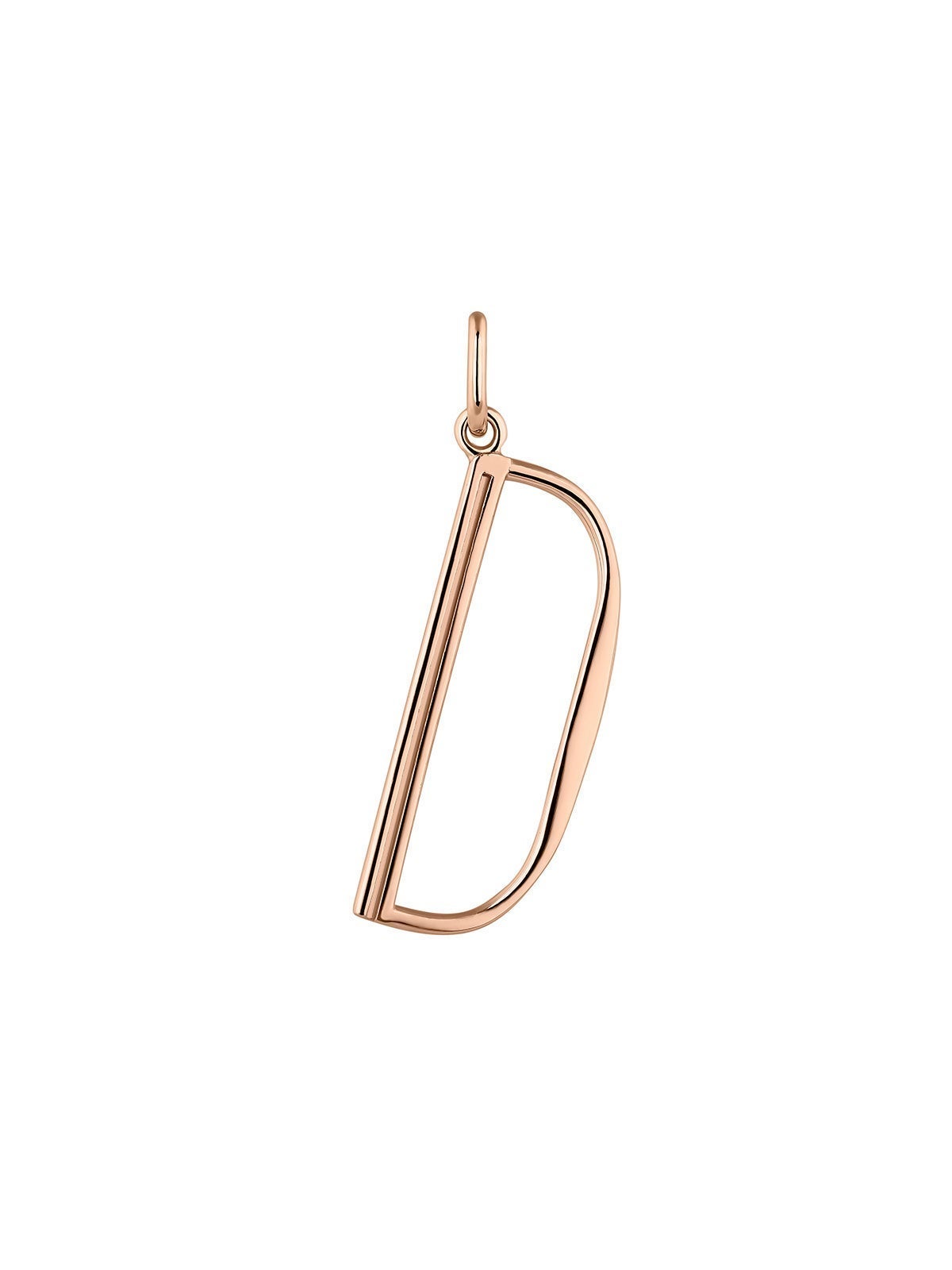 Charm de plata 925 bañada en oro rosa de 18K con inicial D