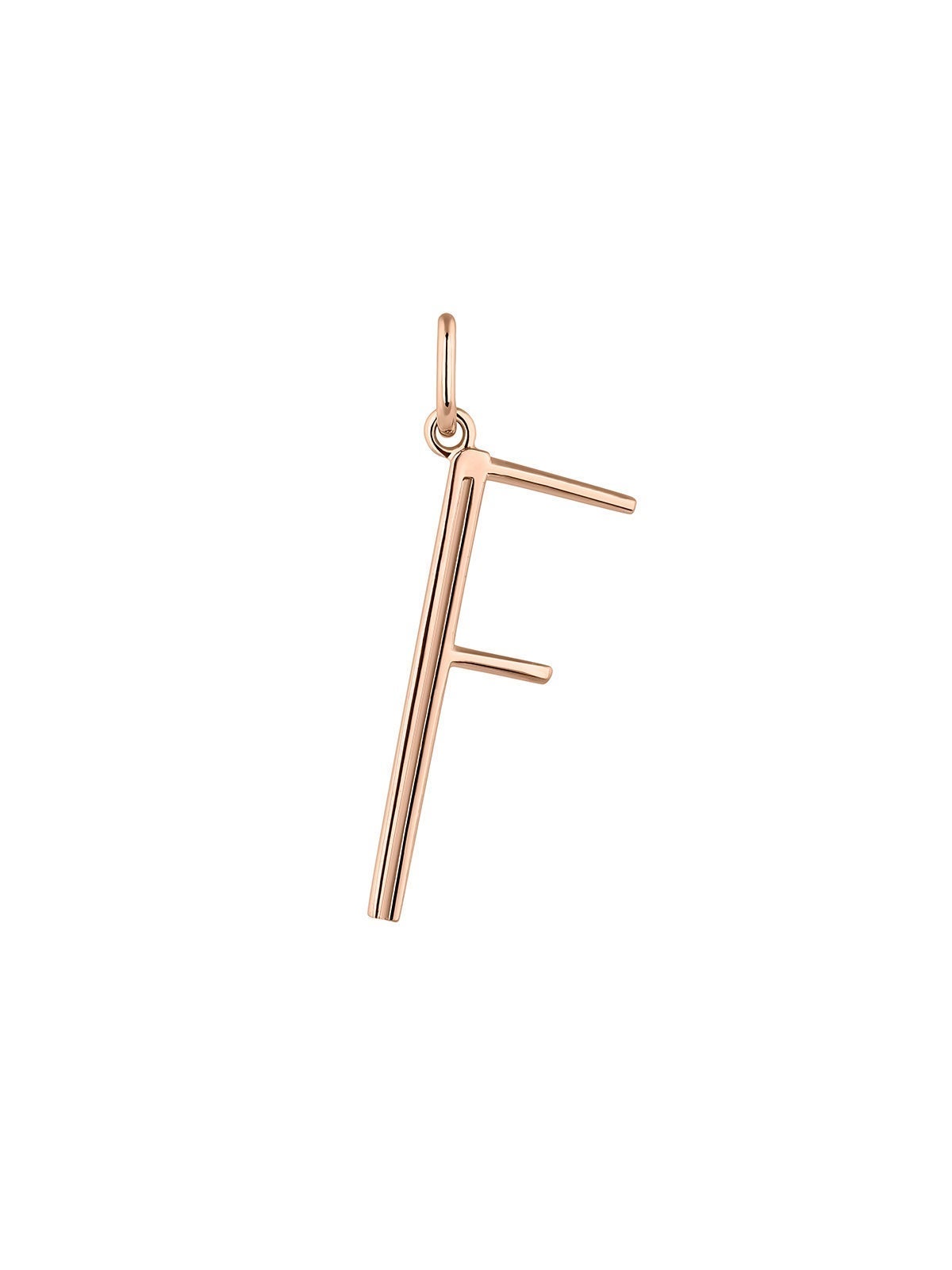 Charm de plata 925 bañada en oro rosa de 18K con inicial F