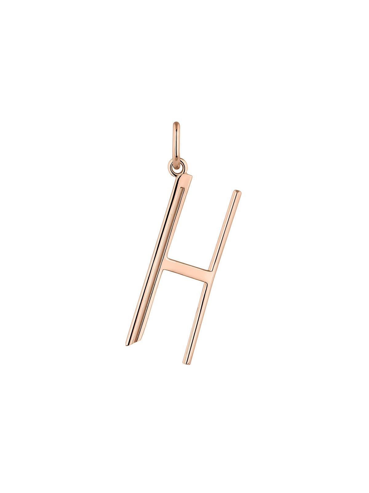 Charm de plata 925 bañada en oro rosa de 18K con inicial H