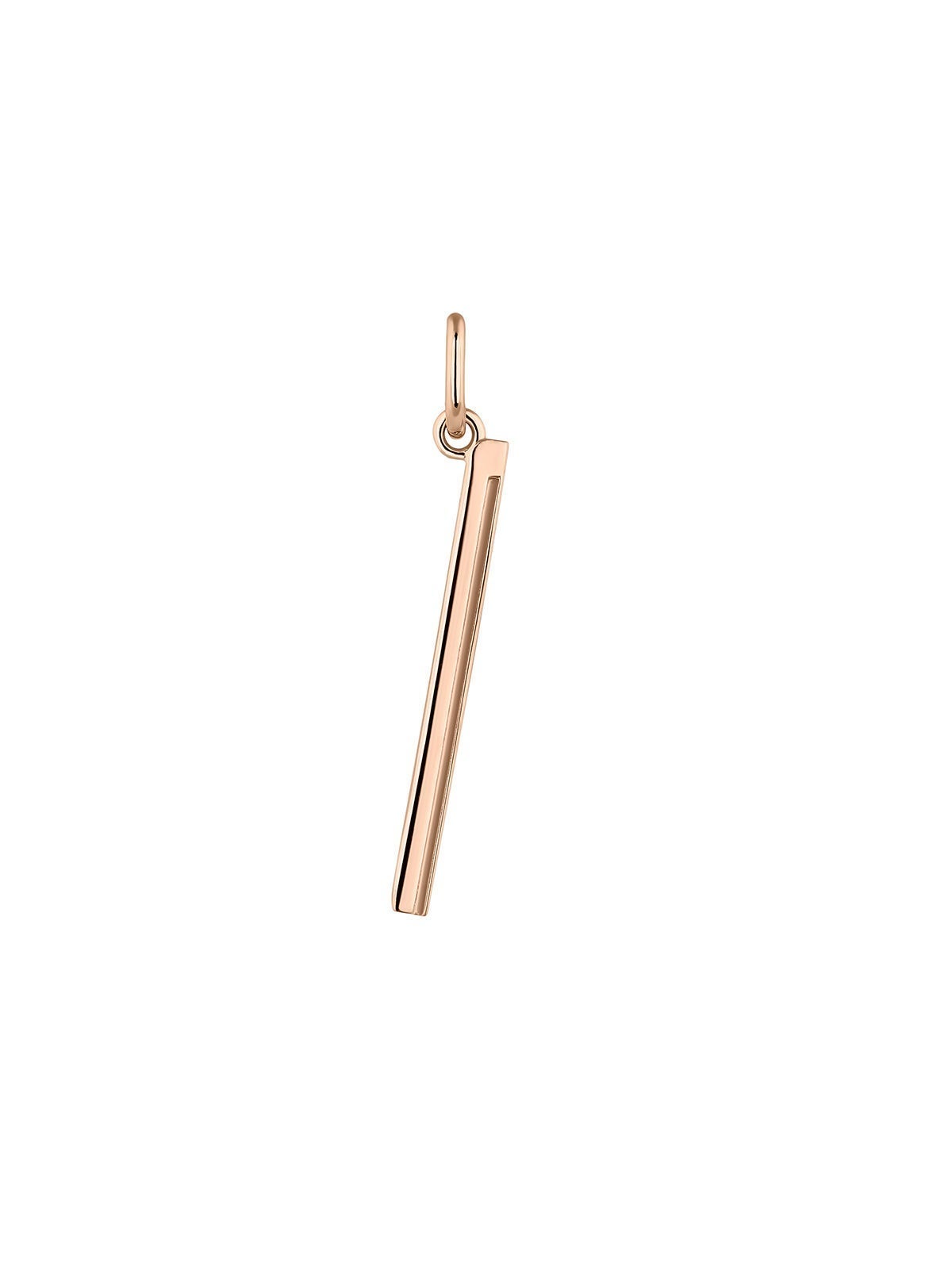 Charm de plata 925 bañada en oro rosa de 18K con inicial I