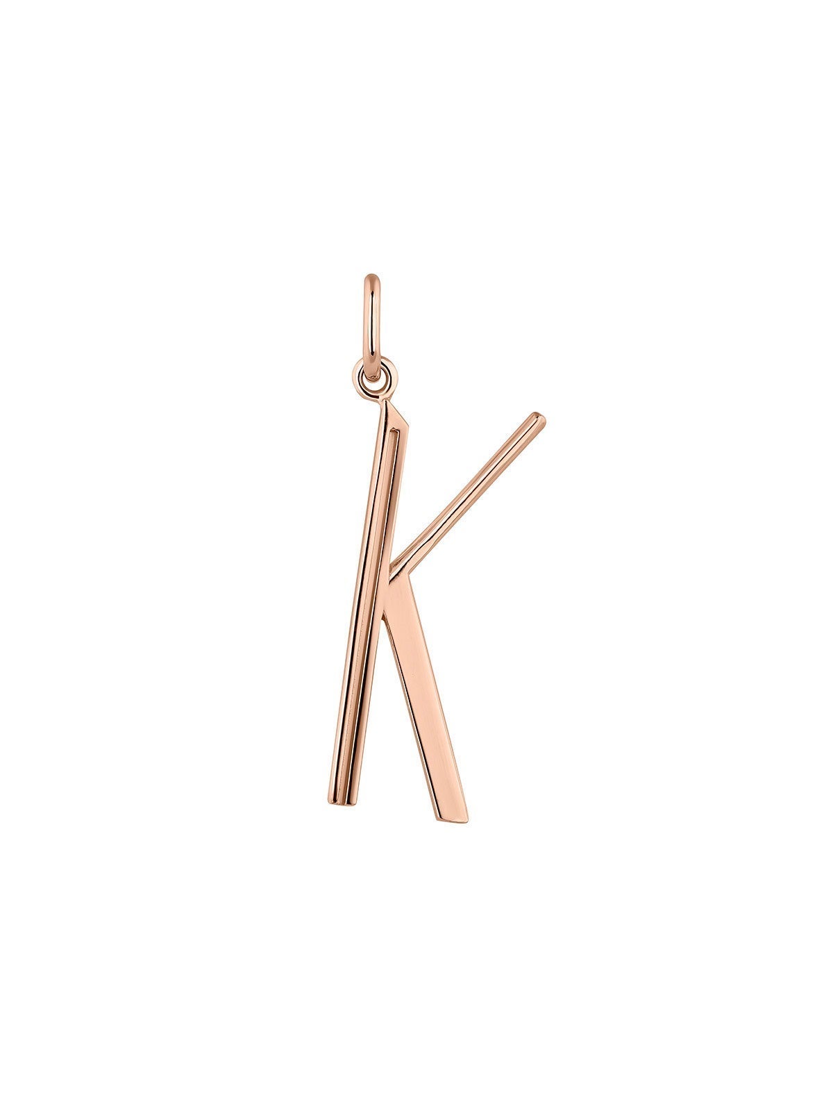 Charm de plata 925 bañada en oro rosa de 18K con inicial K