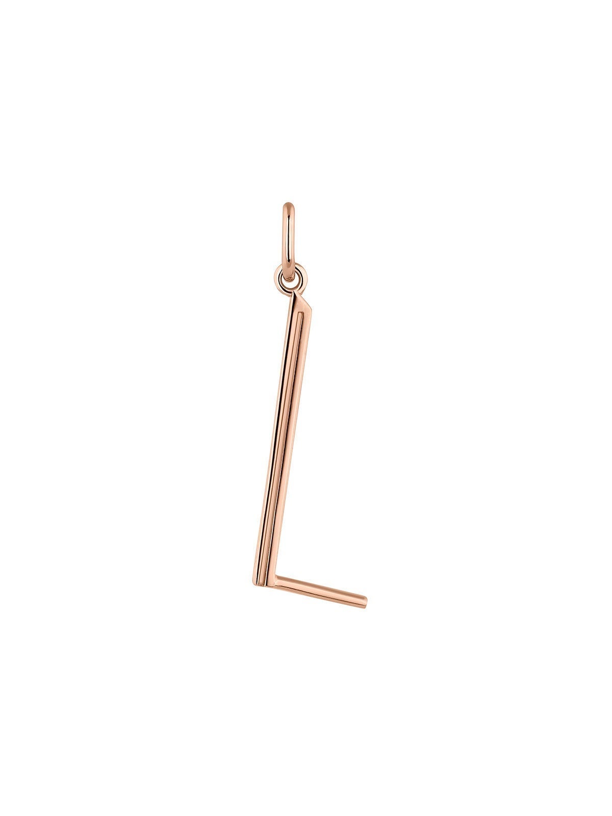Charm de plata 925 bañada en oro rosa de 18K con inicial L
