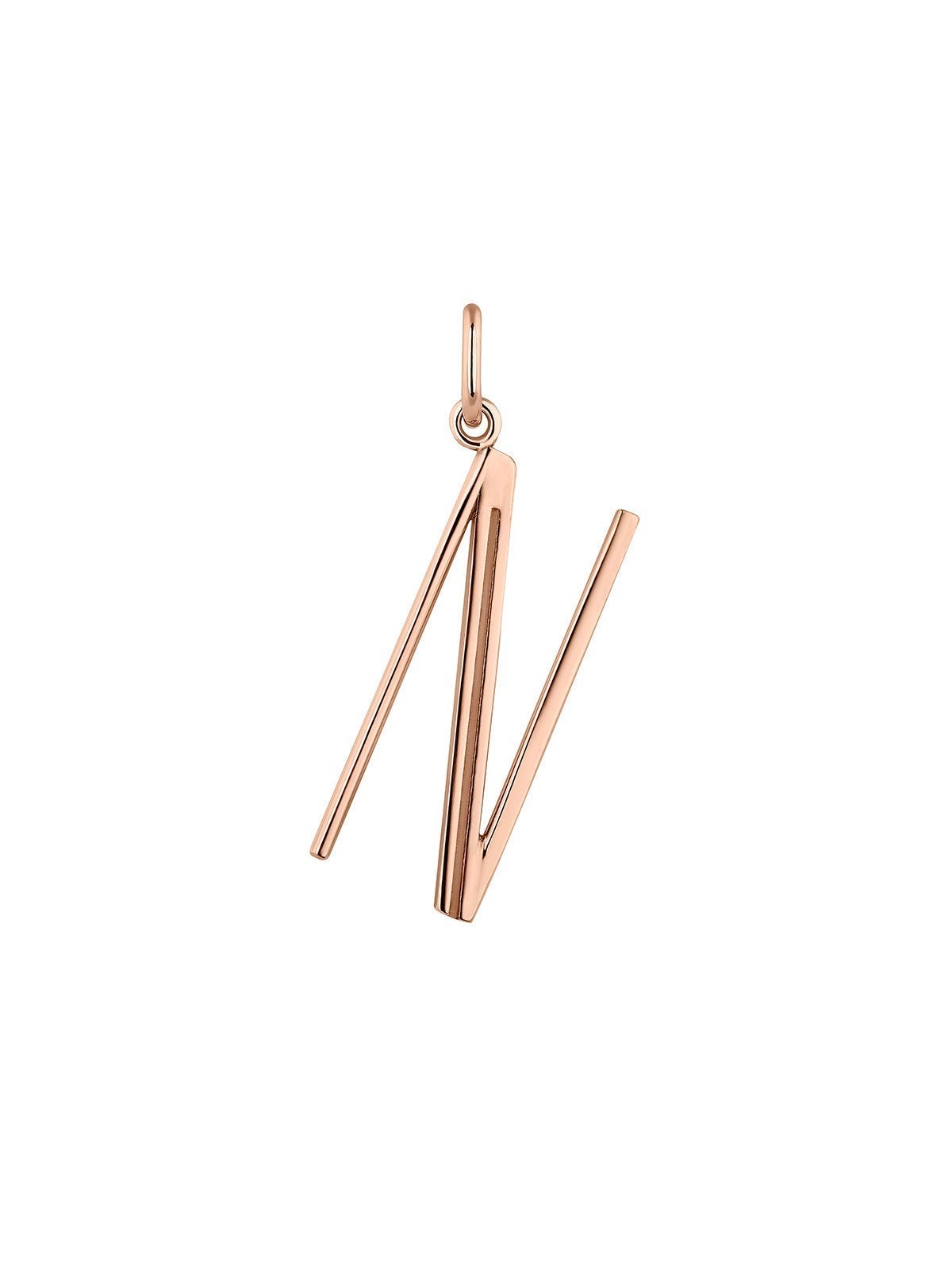 Charm de plata 925 bañada en oro rosa de 18K con inicial N