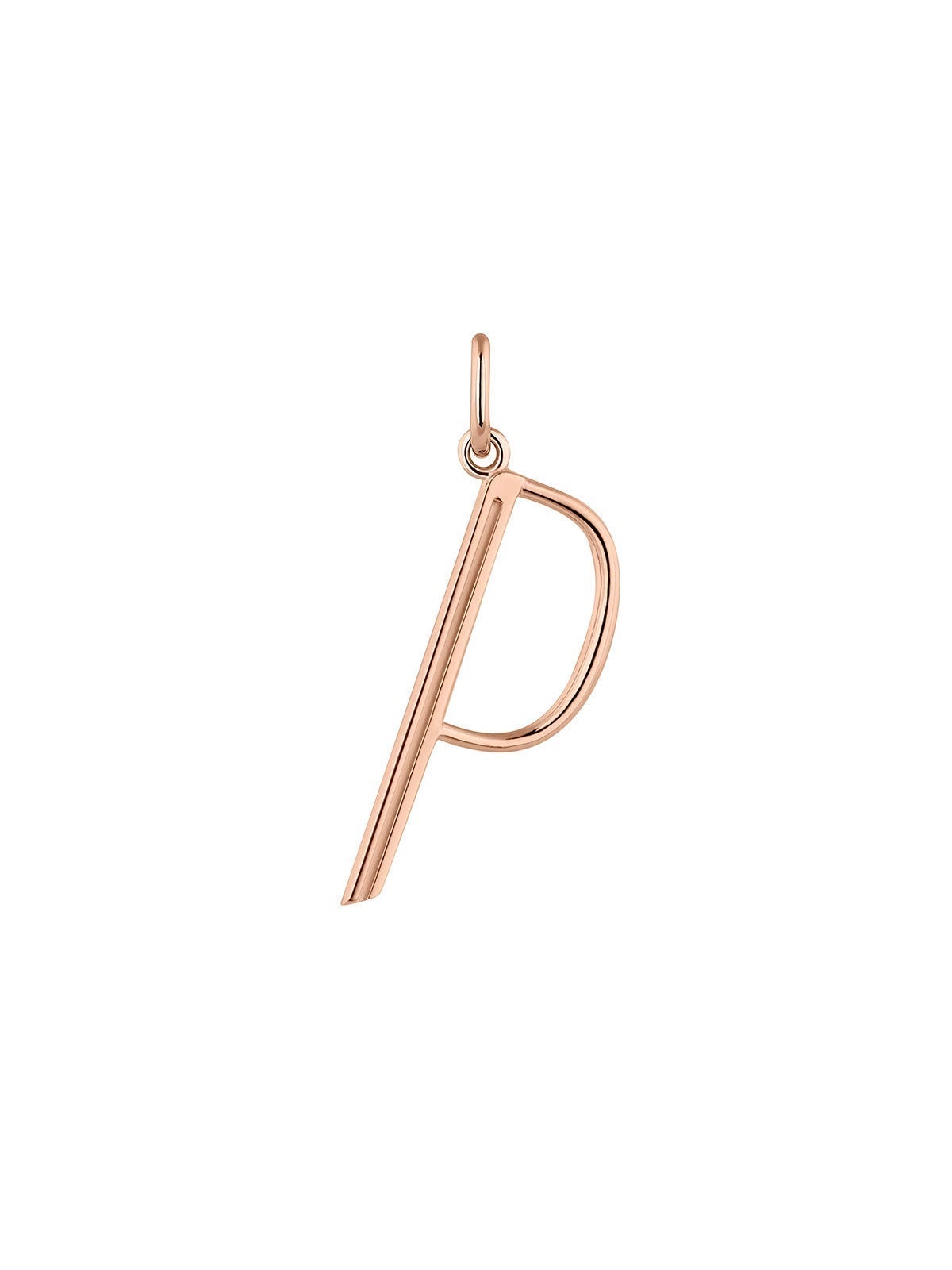 Charm de plata 925 bañada en oro rosa de 18K con inicial P